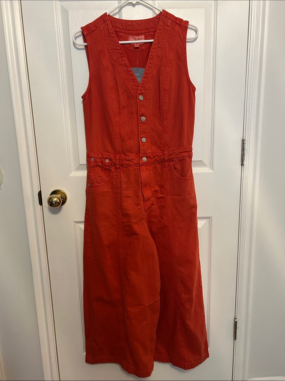 A New Day Sleeveless Wide-Leg Jumpsuit in Brick Red